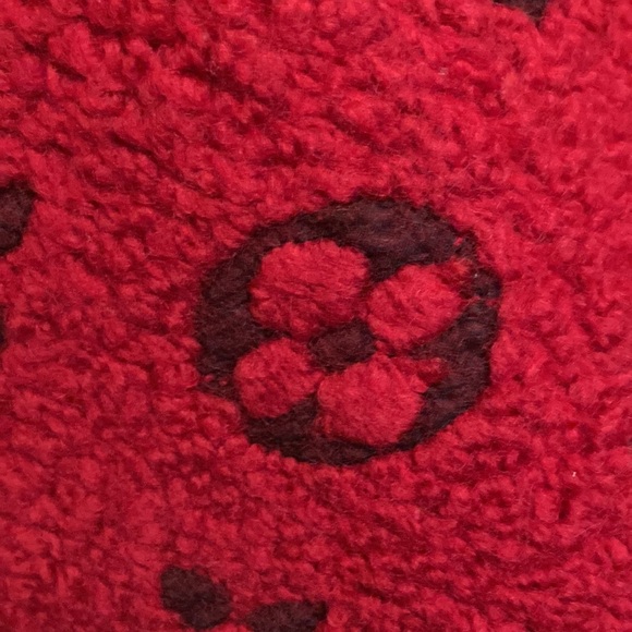 LOUIS VUITTON MONOGRAM RED LOGOMANIA WOOL SCARF - Picture 9 of 10